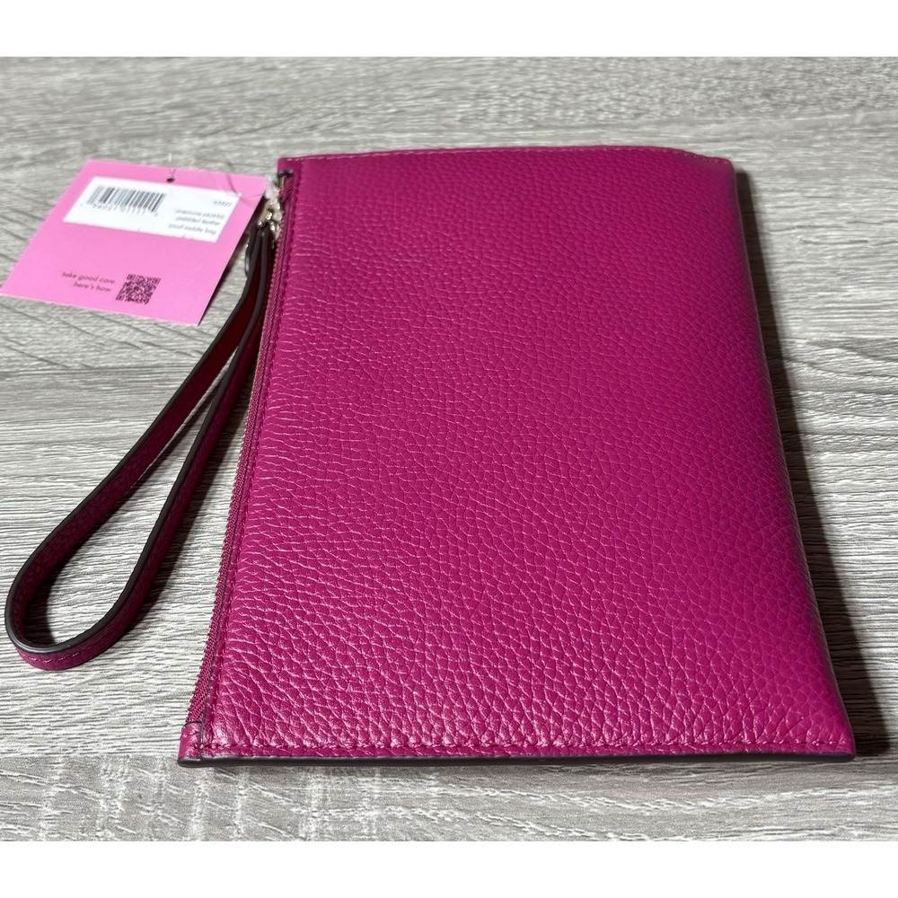 Kate Spade Small Anemone Pink Pebbled Leather Wristlet. Brand New w/ Tags. - Picture 7 of 13